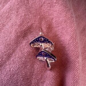 Elegant Gold and Purple Mushroom Earrings